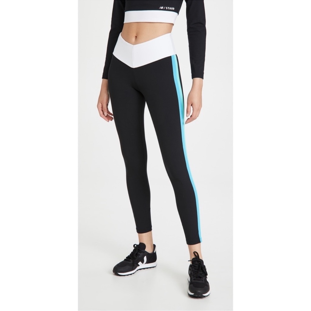 Staud x New Balance V Waist Track Stripe Leggings Black Small